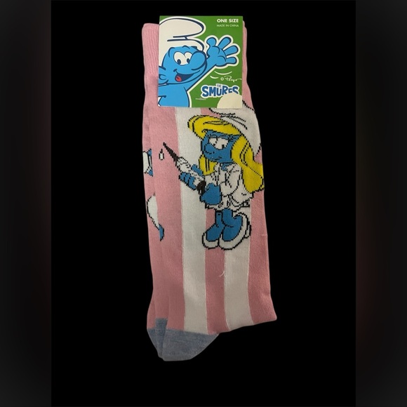 The Smurfs Accessories - Smurfette Striped Crew Socks